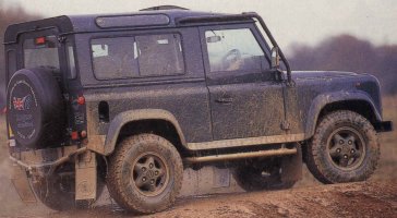 A muddy 50th Anniversary Defender 90